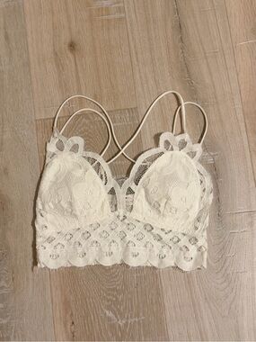 Pookie & Sebastan Women White Lace Crop Top Size XSmall